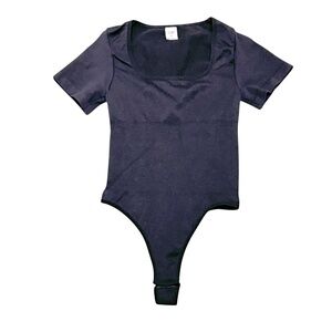 BLACK BODYSUIT S/S Top/Shapewear Combined M Polyamide/Elastane M Thong NWT